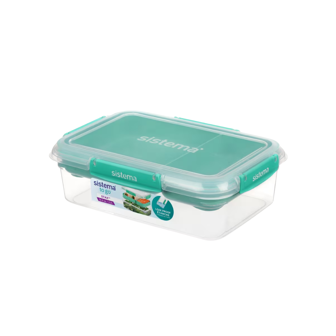 SISTEMA 2.2L Rectangle Stax™ TO GO™ - Minty Teal - MAIN