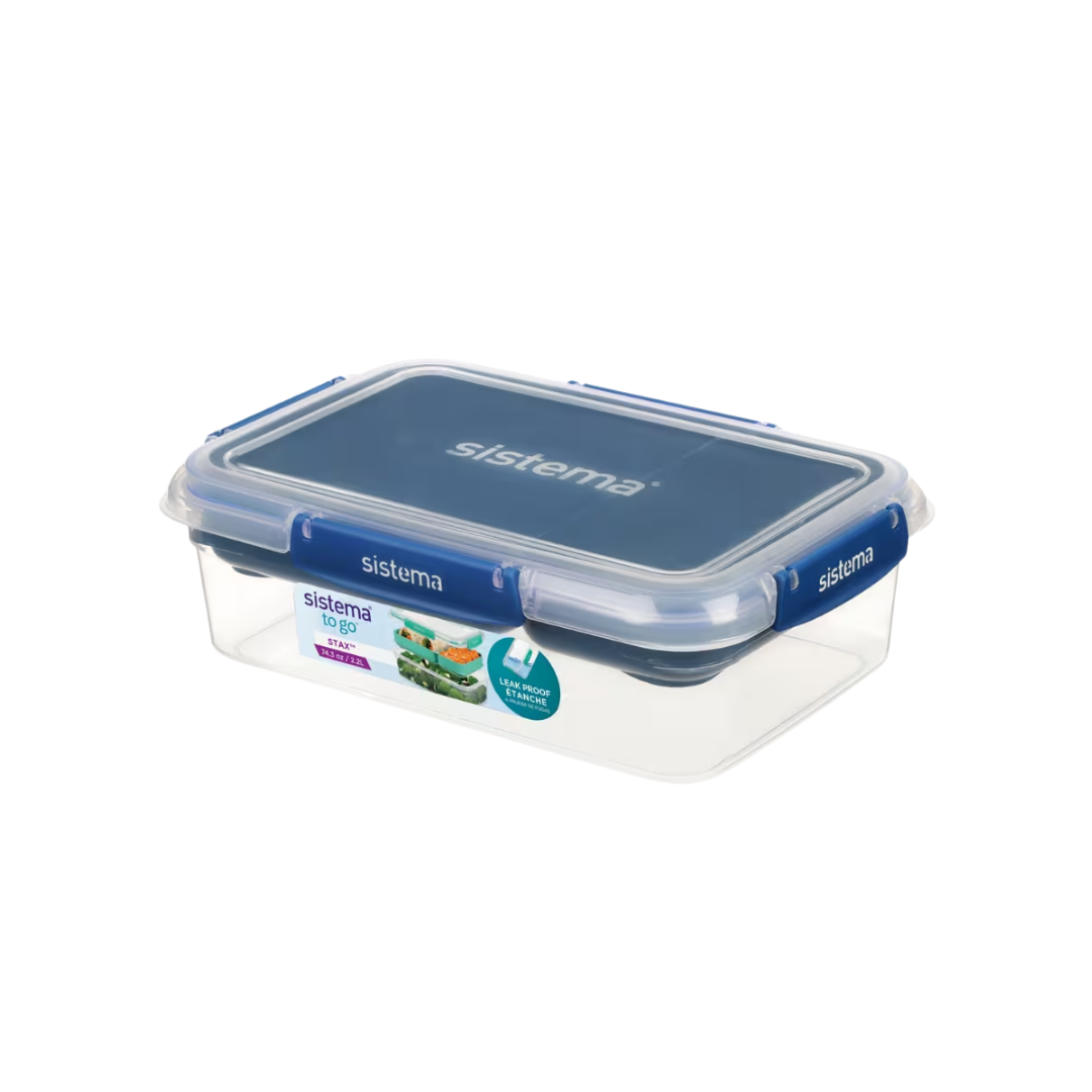 SISTEMA 2.2L Rectangle Stax™ TO GO™ - Ocean Blue - MAIN