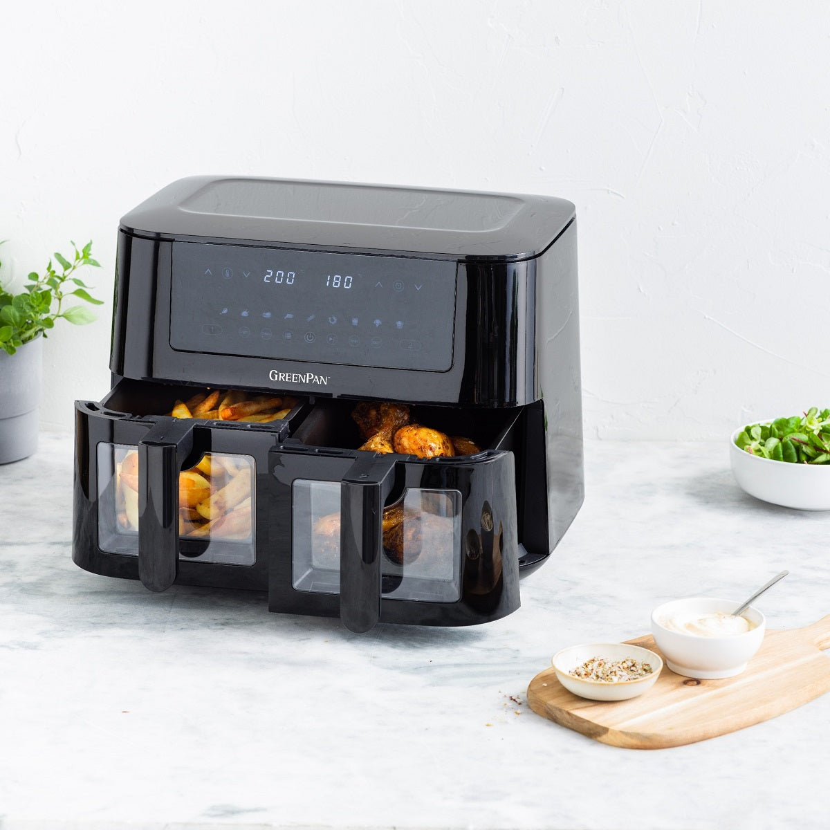 GreenPan Bistro XXL Dual Zone Air Fryer - Black