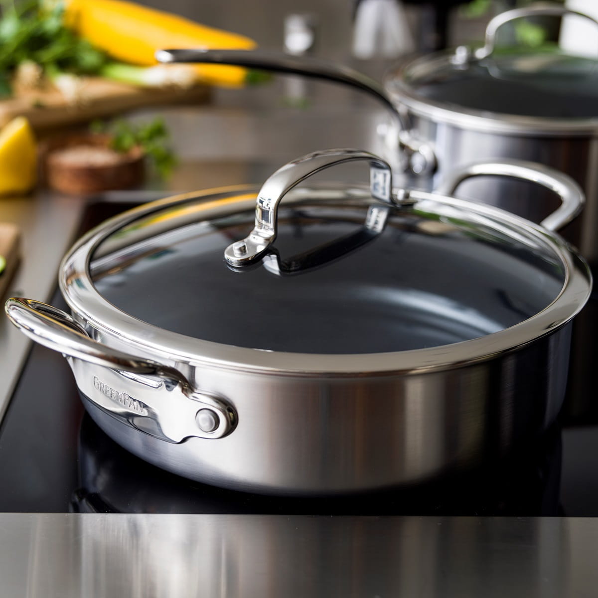 GreenPan Premiere Skillet, Stainless Steel - 30 cm