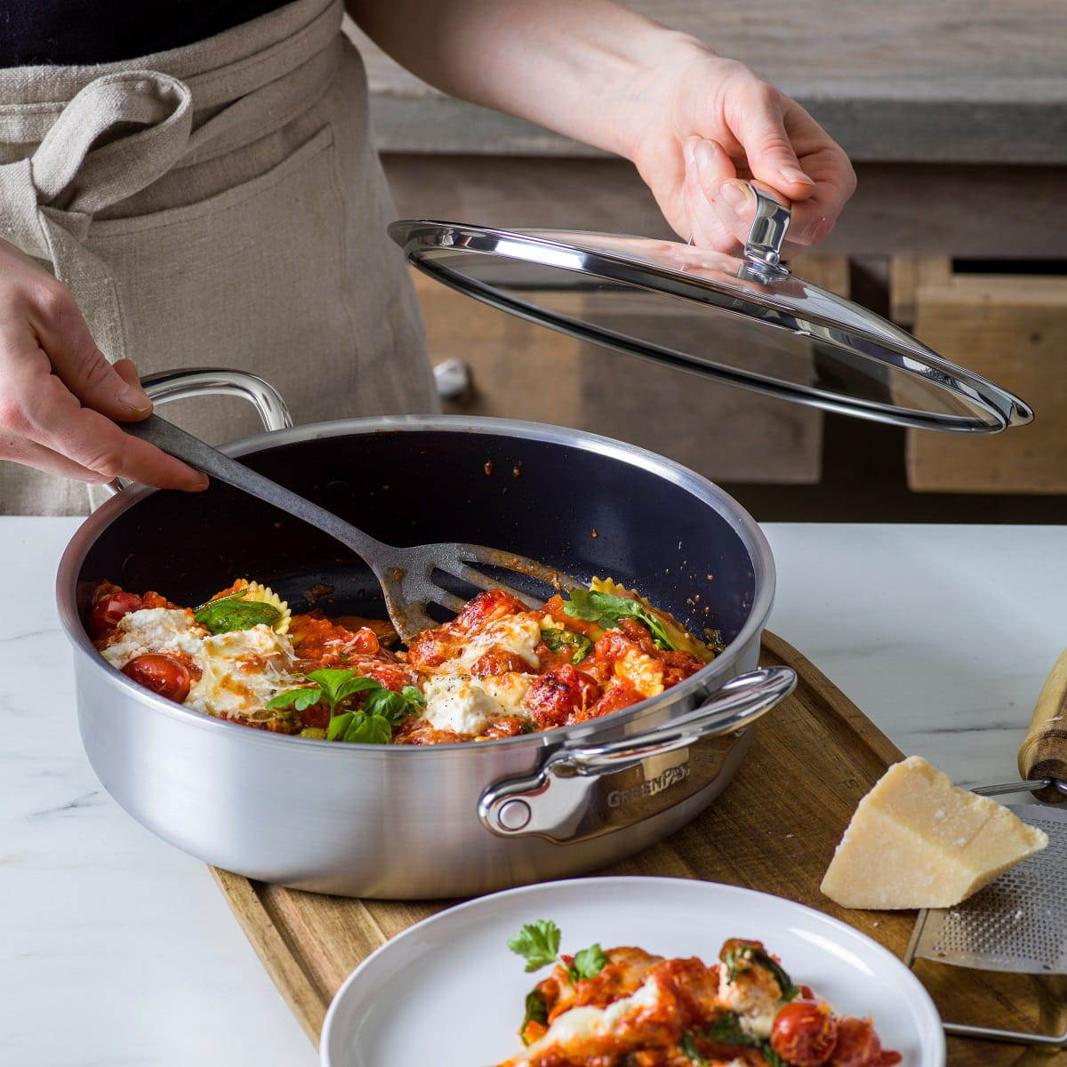 GreenPan Premiere Skillet, Stainless Steel - 30 cm