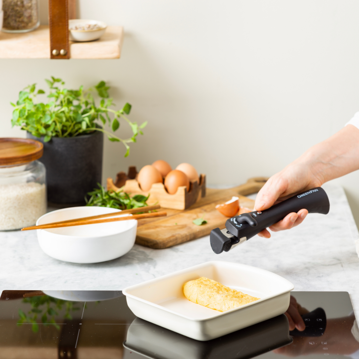 GreenPan Click Chef Rectangular Egg Pan - 20 cm