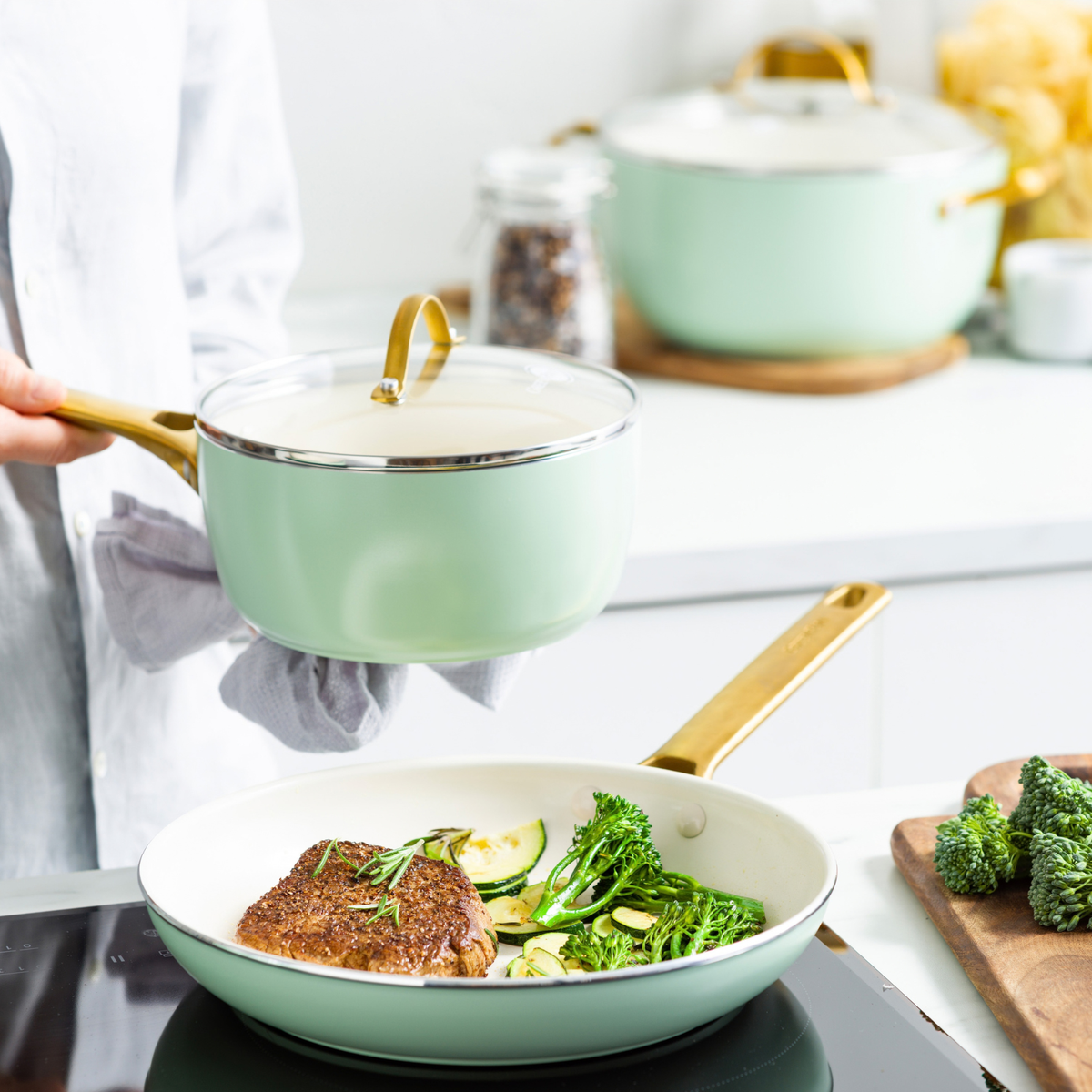 GreenPan Padova 6-Piece Cookware Set - Pastel Green
