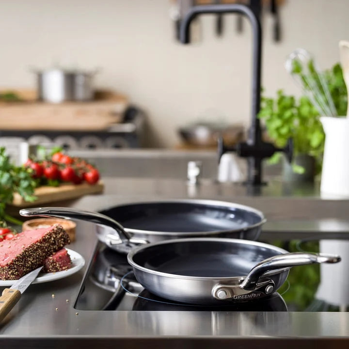 GreenPan Premiere Frying Pan, Stainless Steel - 24 cm
