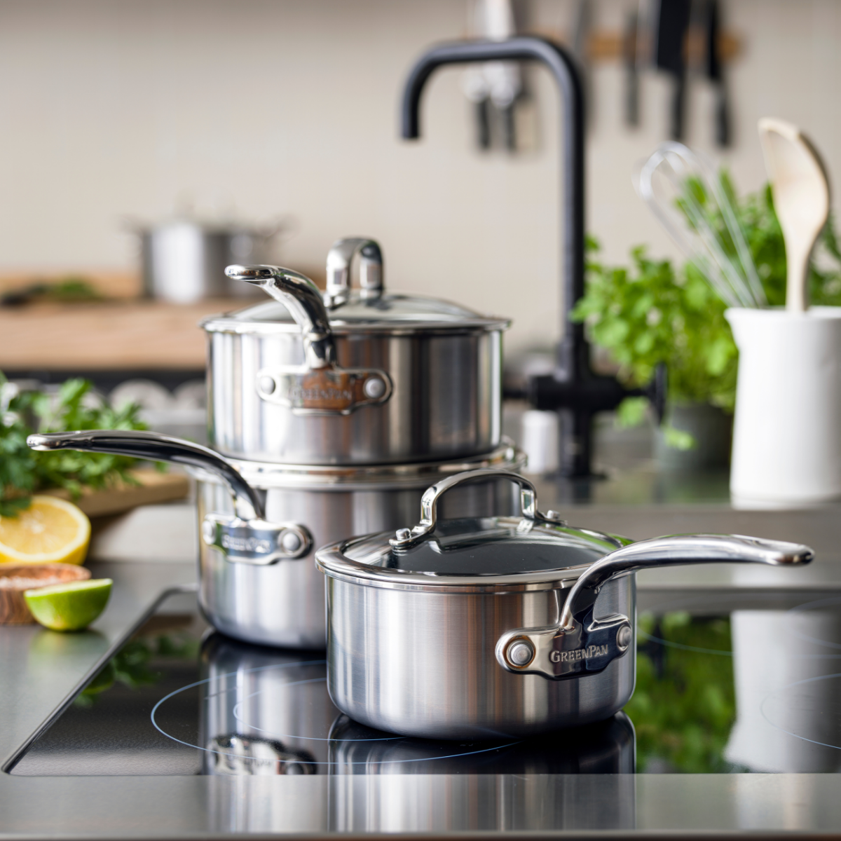 GreenPan Premiere Saucepan, Stainless Steel - 16 cm