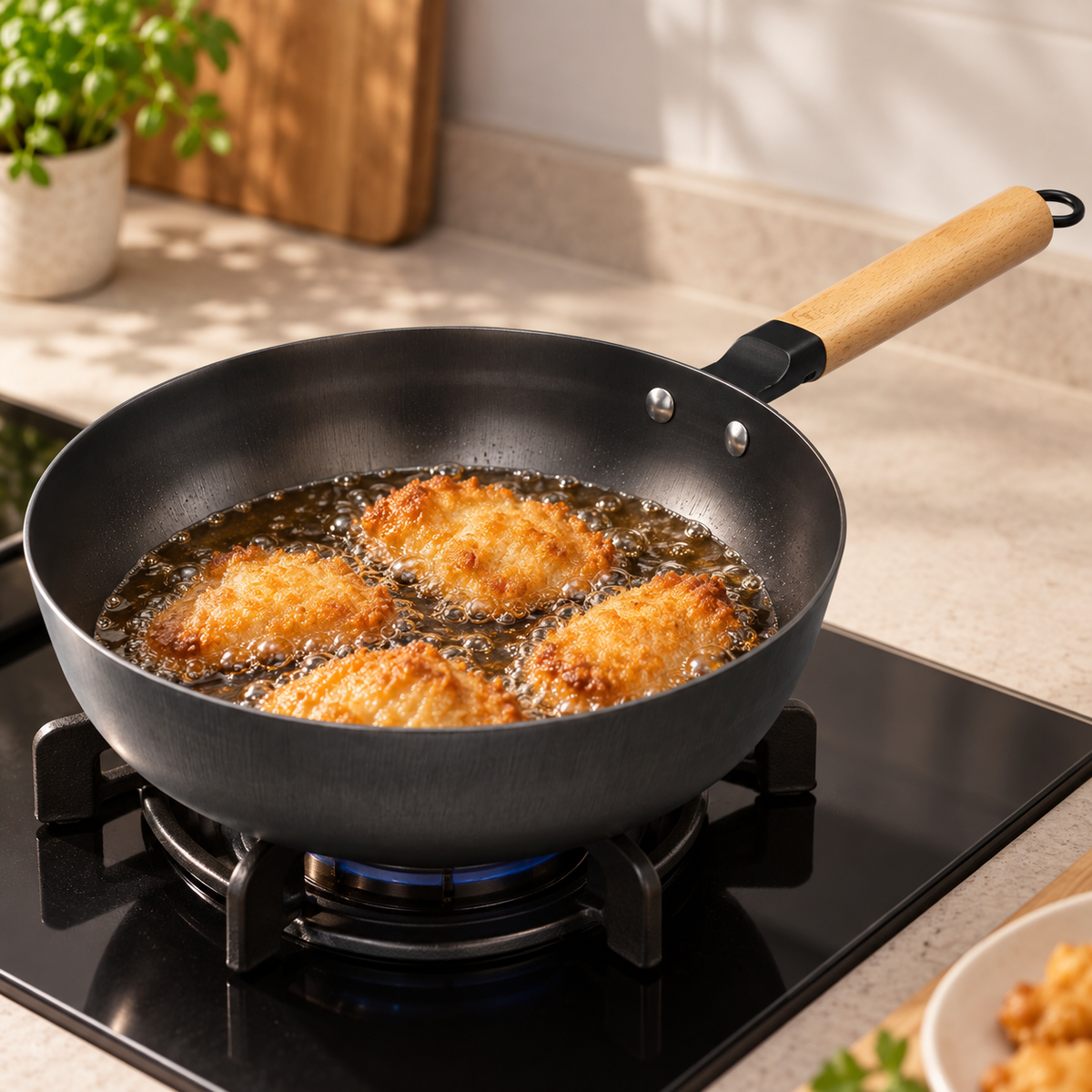 La Gourmet Nitrigan Cast Iron Deep Frypan