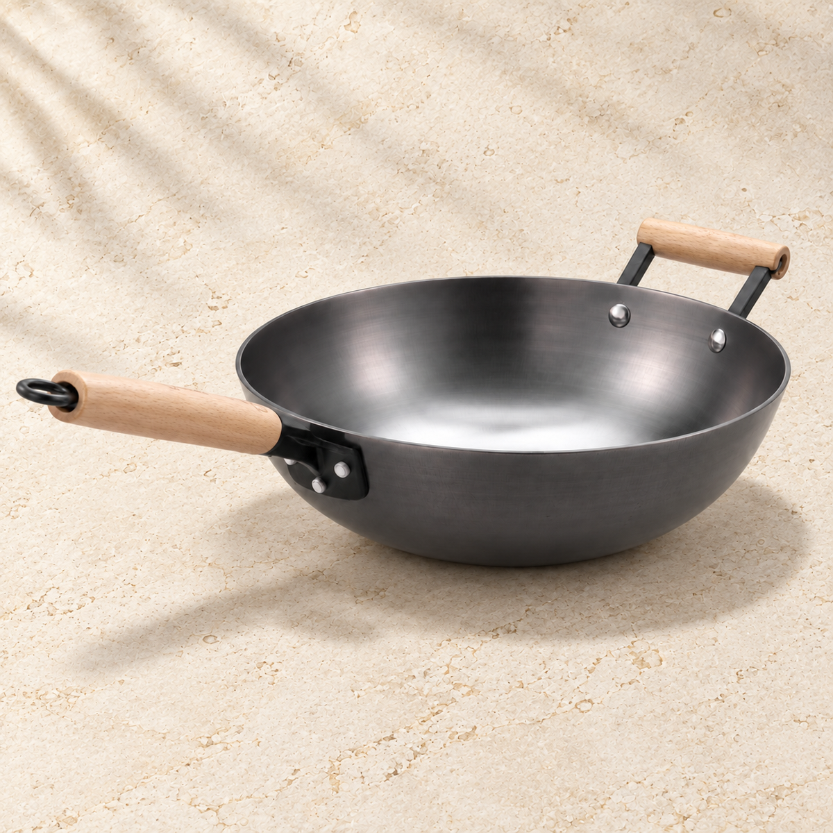 La Gourmet Nitrigan Cast Iron Wok with Handle - 30 cm