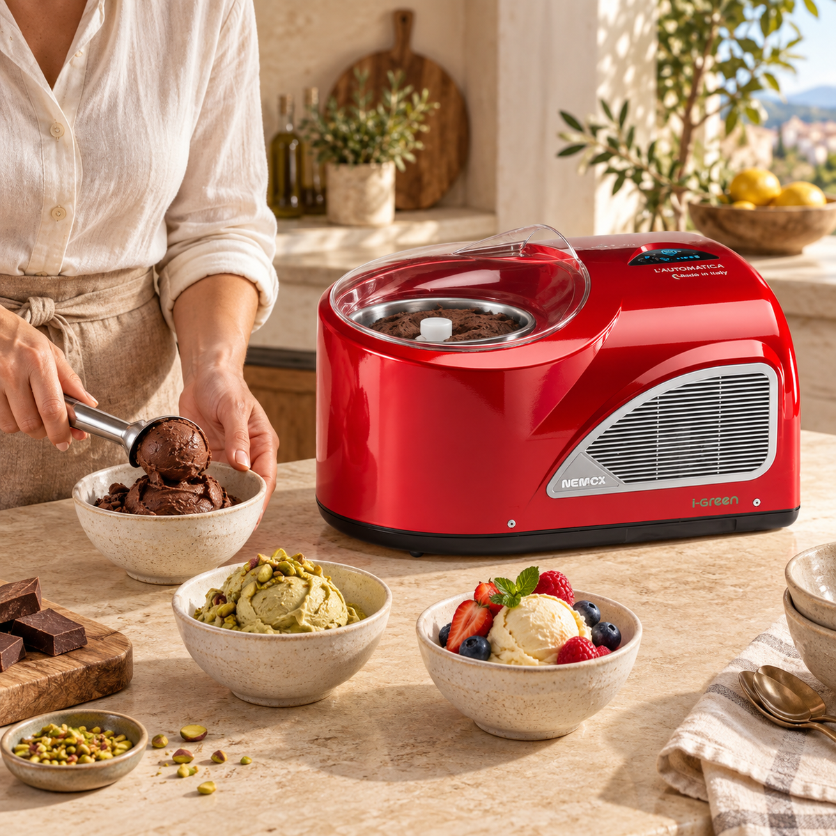 Nemox Gelato & Ice Cream Machine Nxt1 L’automatica I-green (Red)