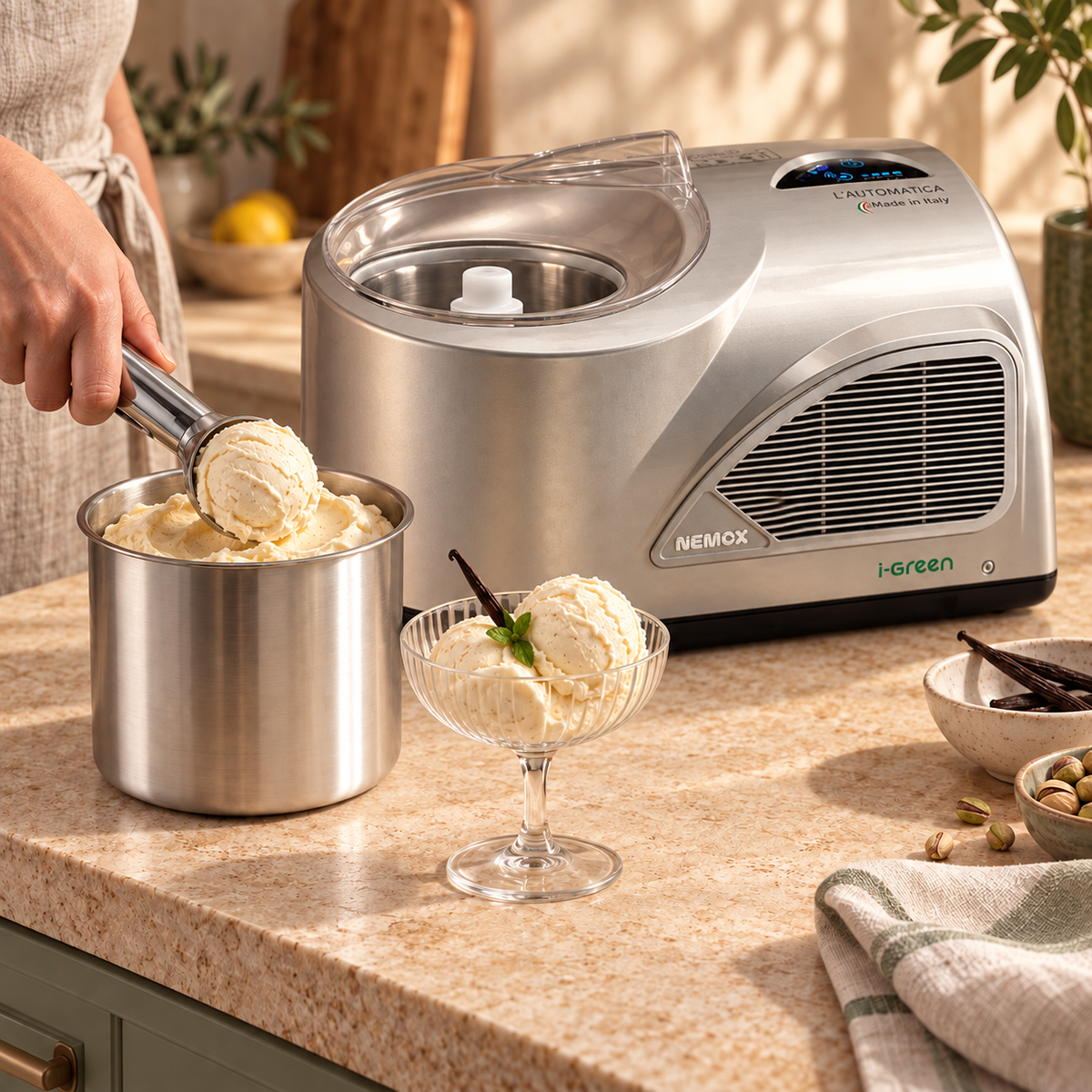 Nemox Gelato & Ice Cream Machine Nxt1 L’automatica I-green (Silver)