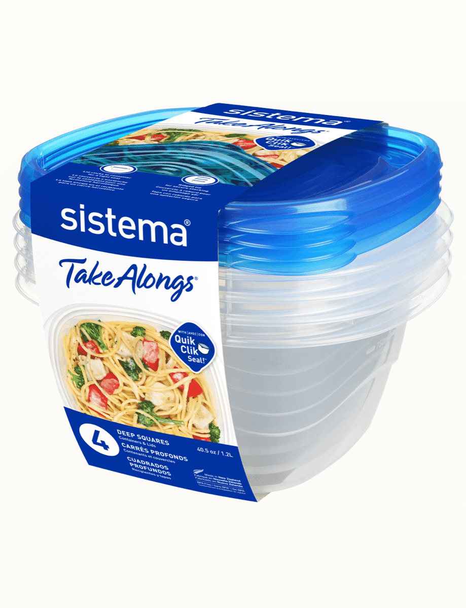 Sistema® TakeAlongs® 1.2 L DEEP SQUARE 4 PACK