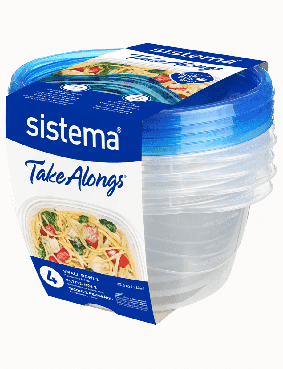 Sistema® TakeAlongs® 760 mL SMALL BOWL 4 PACK