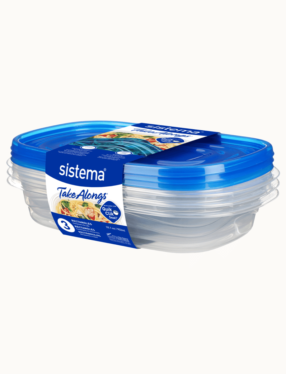 Sistema® TakeAlongs® 950 mL RECTANGLE 3 PACK