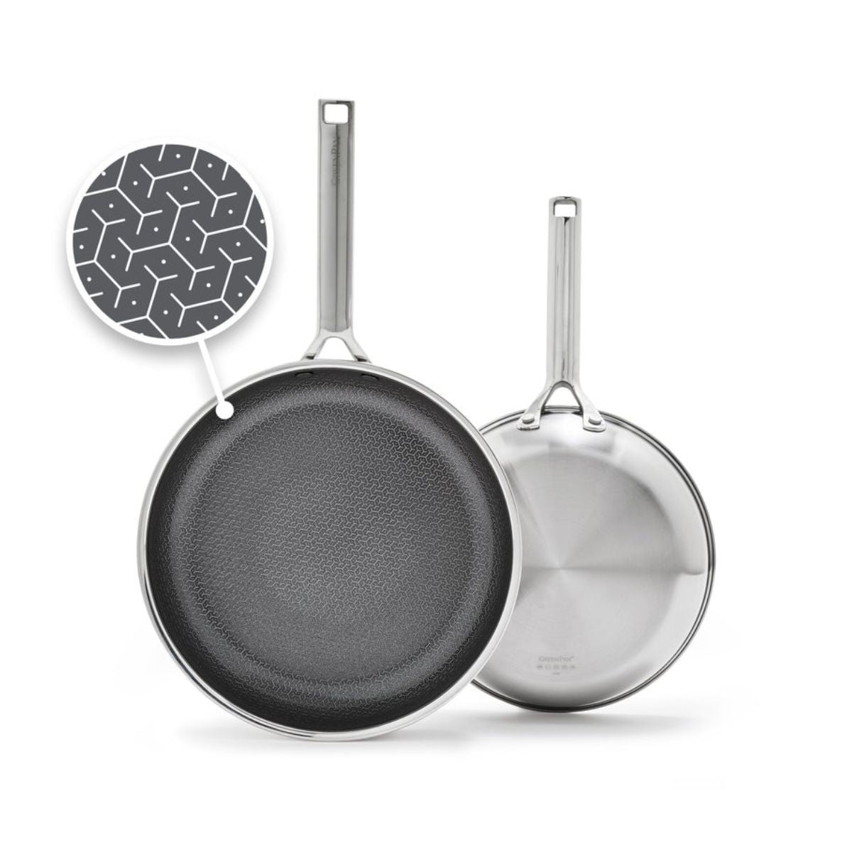 GreenPan Apex Thermobond Hybrid Ceramic Nonstick 2-Piece Frypan Set – 24 cm & 28 cm, with components displayed together.