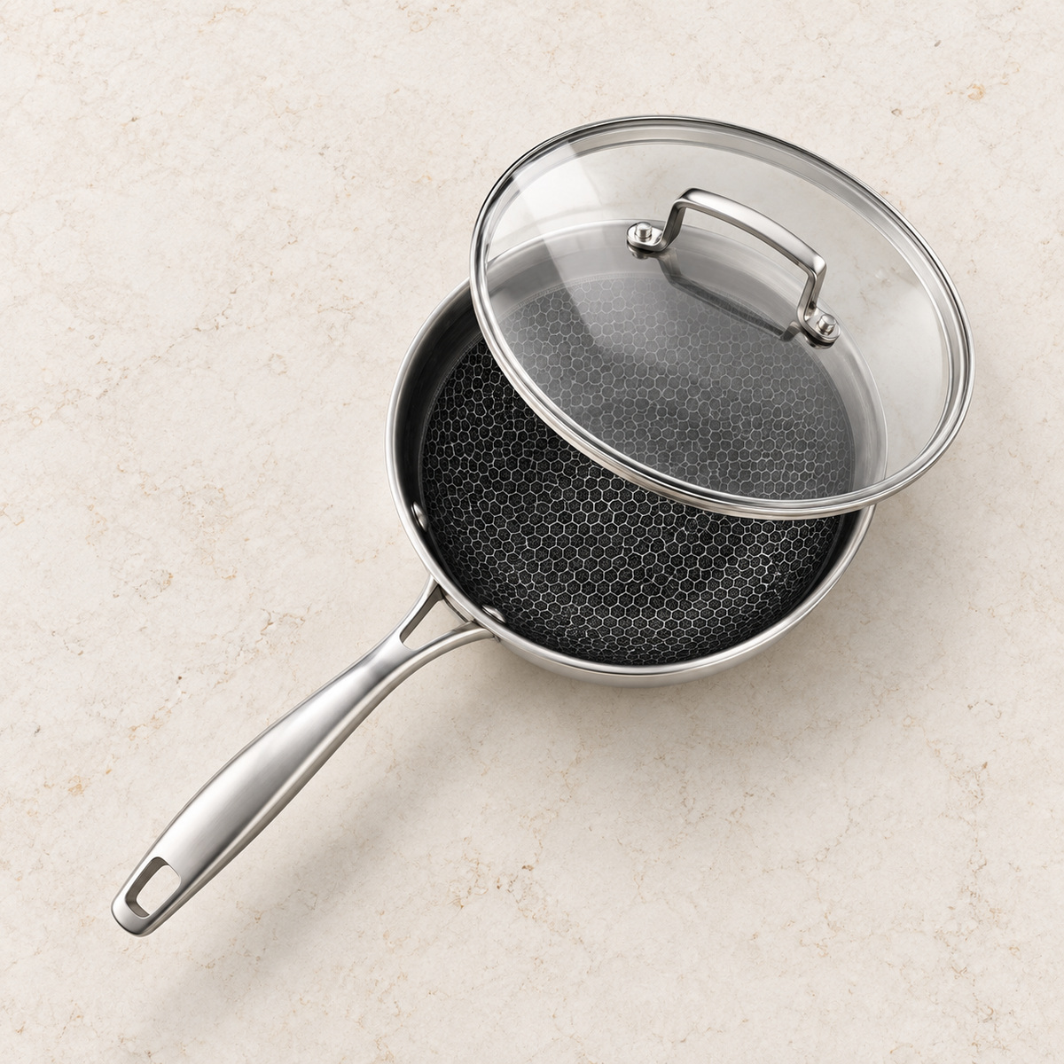 La Gourmet Galactic Honeycomb Wok w/ Glass Lid - 24 cm